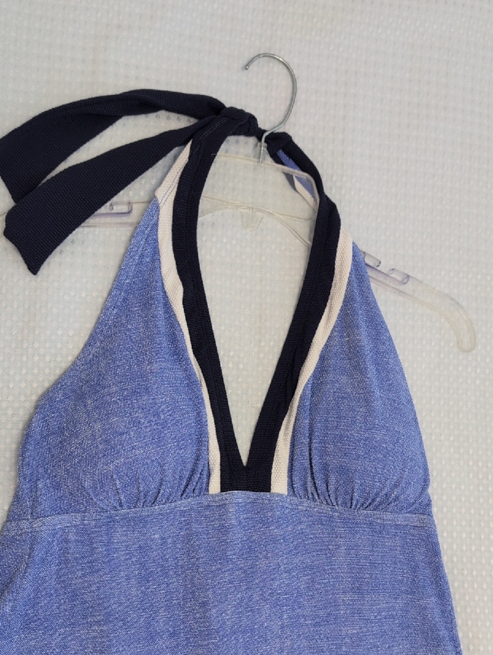 Tommy Bahama Island Cay Blue Halter Coverup Dress Pockets Padded Bust Large - Picture 4 of 16